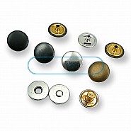 Magnetic Snap Buttons 12.5 mm Set of 4 Curved Brass ERMK0125PR