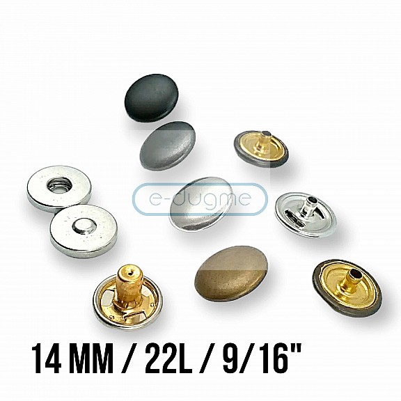 Magnetic Snap Buttons 12.5 mm Set of 4 Curved Brass ERMK0125PR