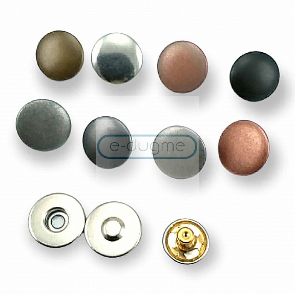 Magnetic Snap Buttons 15 mm Set of 4 Curved Brass ERMK015PR