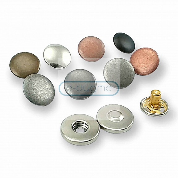 Magnetic Snap Buttons 15 mm Set of 4 Curved Brass ERMK015PR