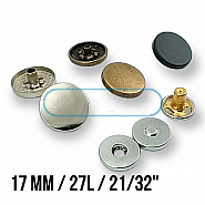 Mıknatıslı Çıtçıt 17 mm 4 lü Takım Düz Zamak ERMK018ZMK17