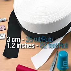 Dokuma Lastik 3 cm - 25 mt/Rulo DOKL00030 Dokuma Lastik 3 cm - 25 mt/Rulo DOKL00030